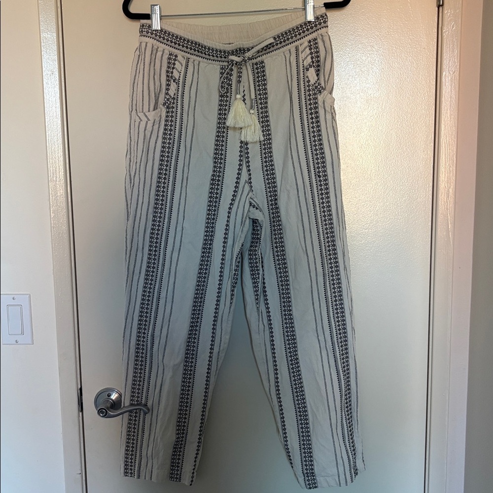 Anthropologie Black and White Patterned Pants